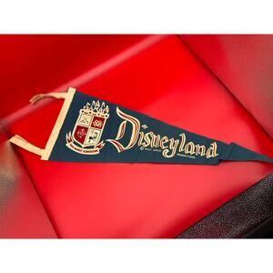 Disney Blue and Cream Disneyland Pennant AUTHENTIC VINTAGE